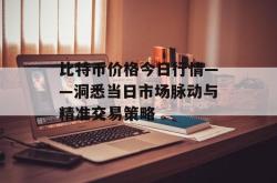 比特币价格今日行情——洞悉当日市场脉动与精准交易策略